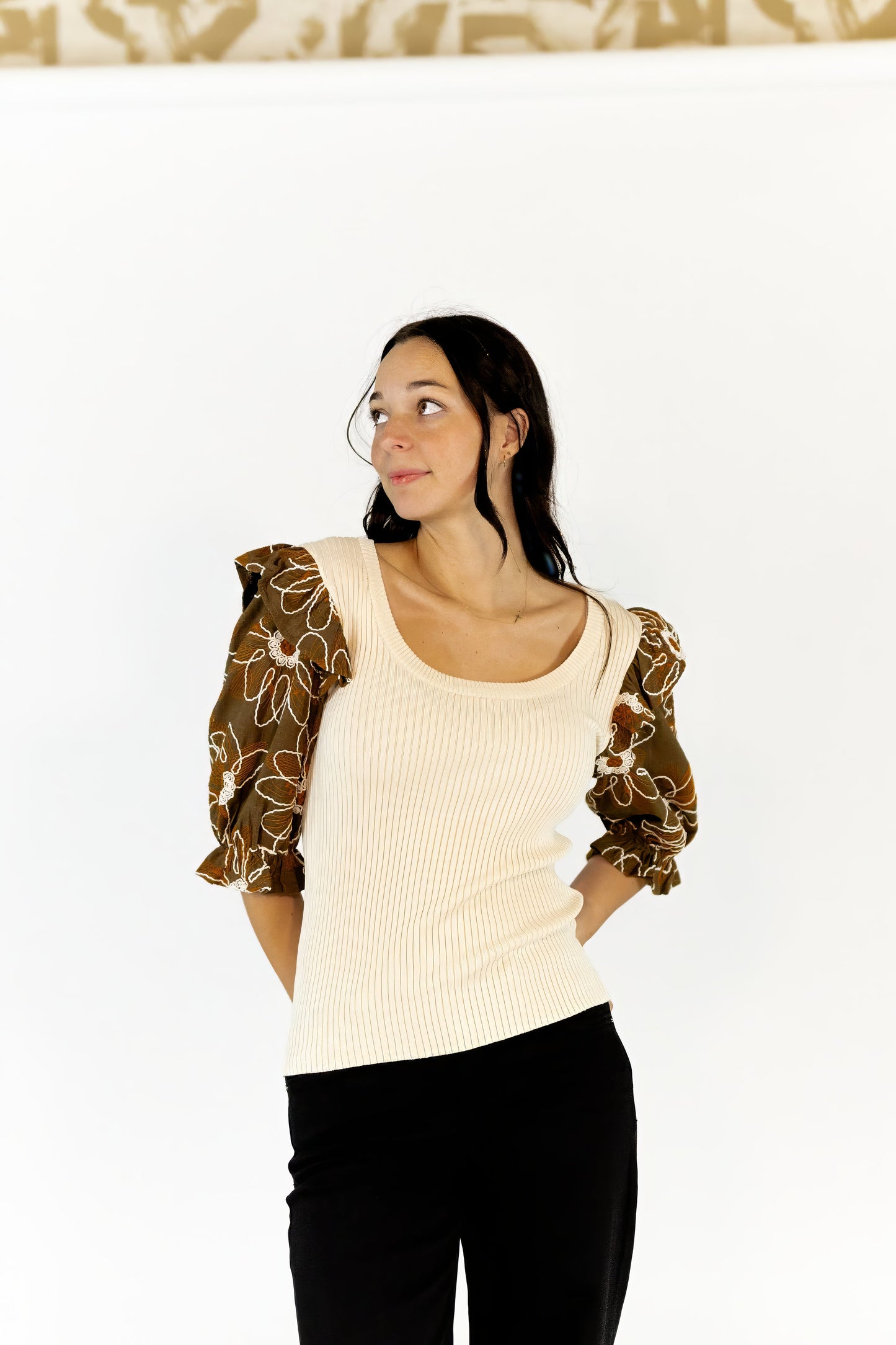 Hailey Embroidered Sleeve Top