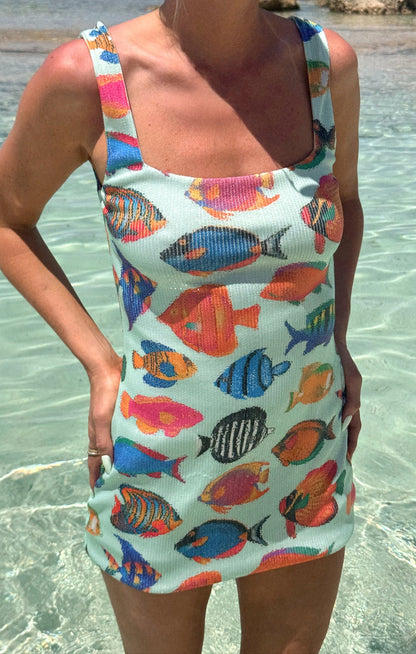 Lets Go Mini Dress ~ Rainbow Reef Sequins