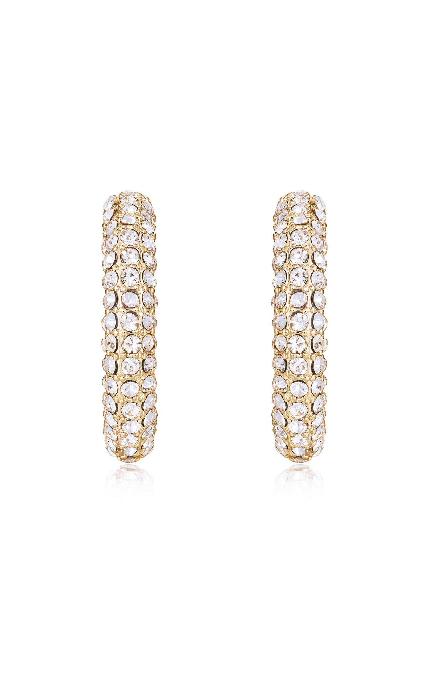 Ettika Crystal Dotted Twist Hoop Earrings ~ Gold
