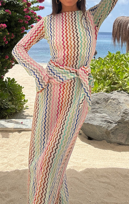 Leyla Sarong ~ Rainbow Zigzag Crochet