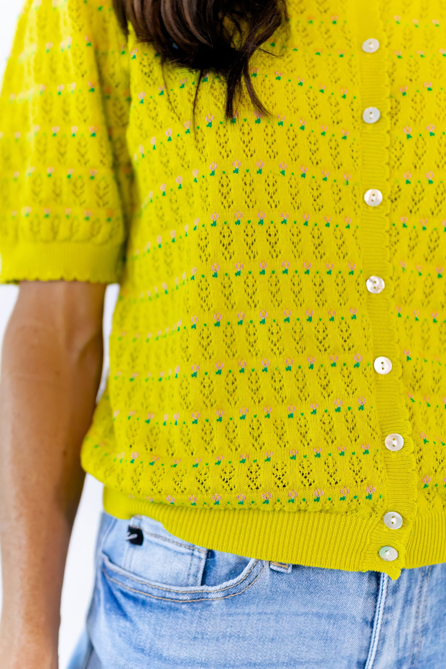 Anessa Pointelle Shirt · Lime