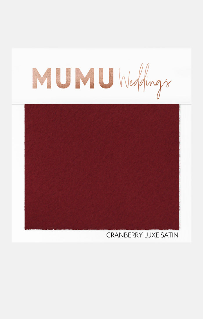 Bridesmaid Fabric Swatch ~ Cranberry Luxe Satin