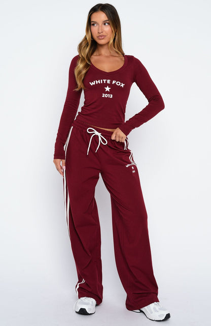 Found You Out Long Sleeve Top Burgundy