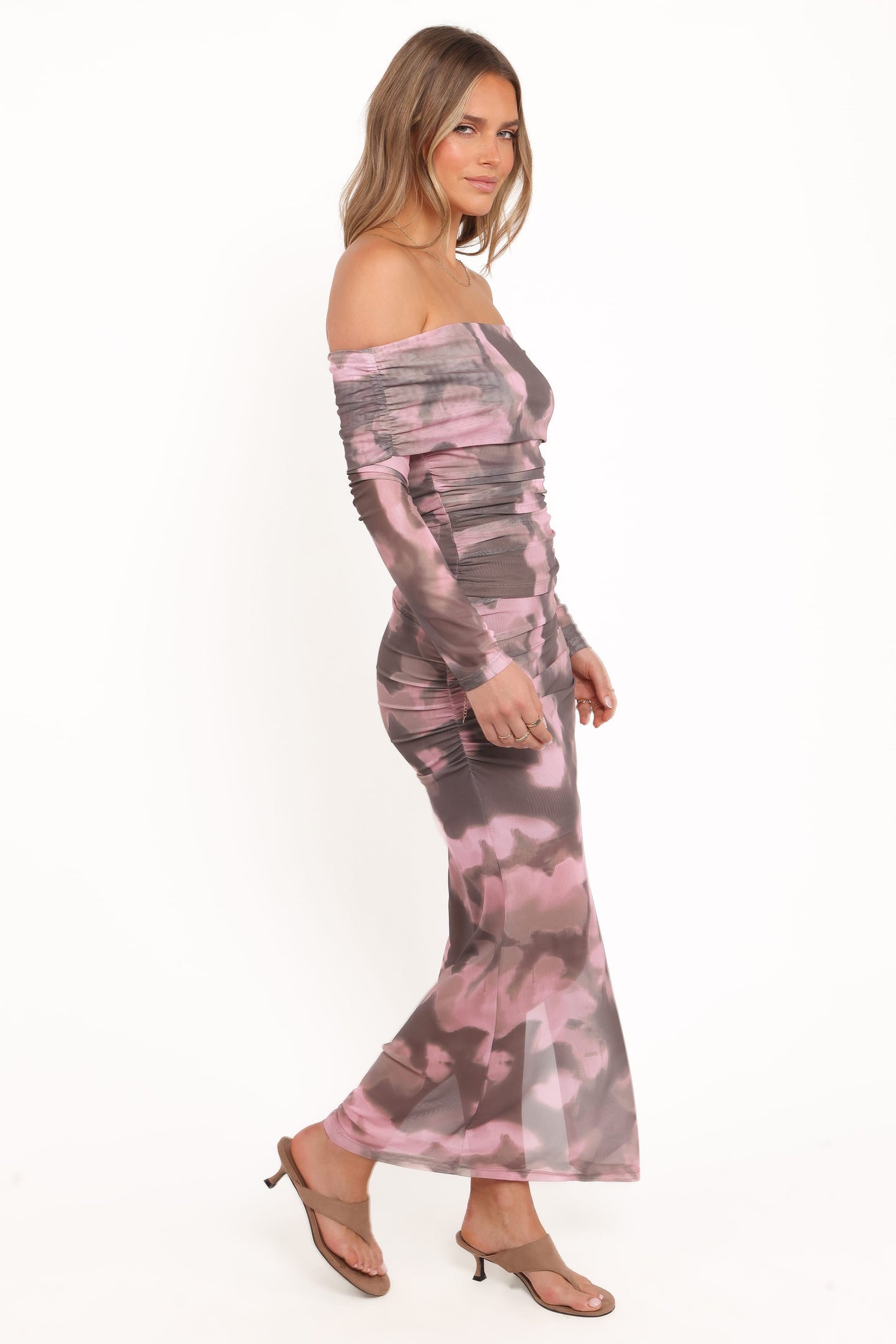 Caelira Skirt - Pink/Brown Print