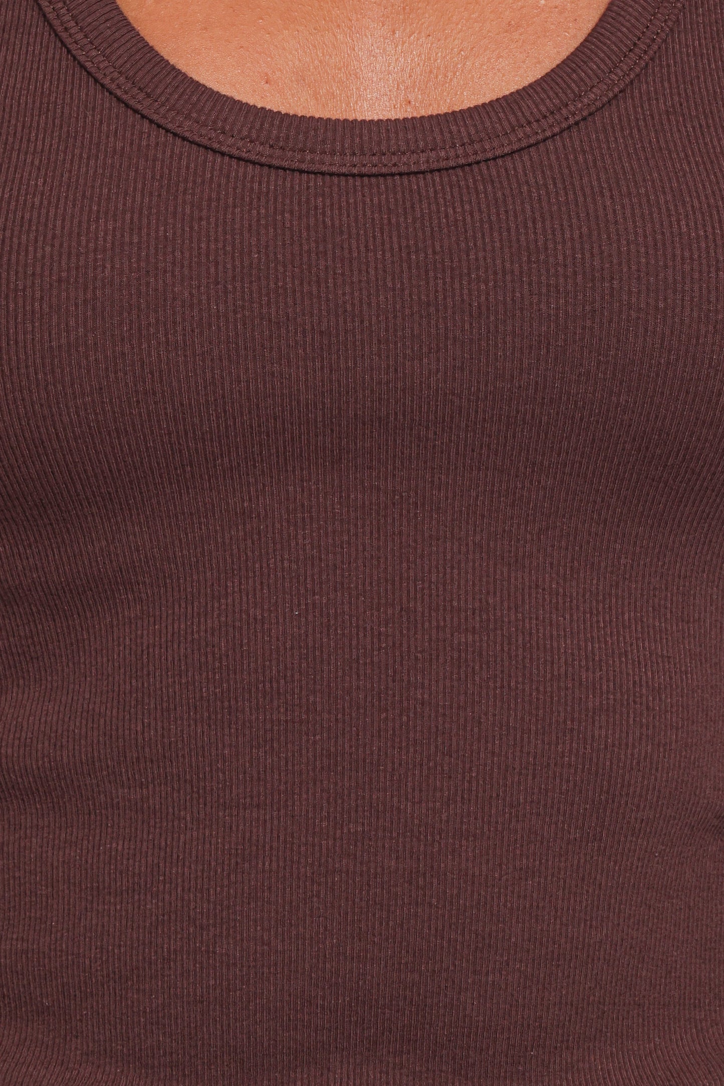 Miles Racerback Rib Knit Tank Top - Espresso
