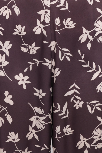 Romola Off Shoulder Top - Brown Cream Floral