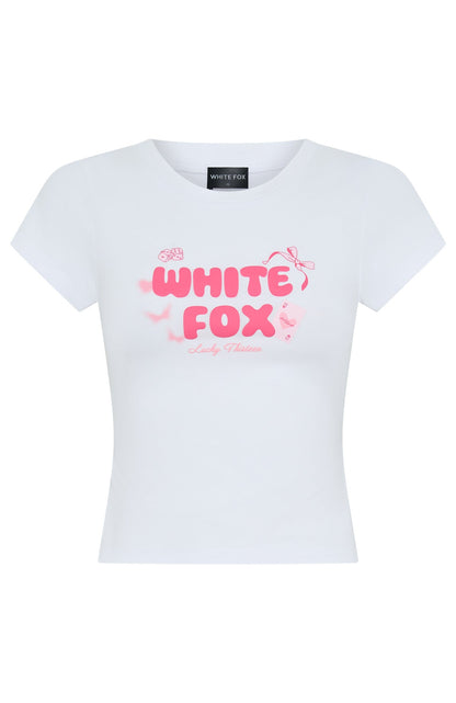 Lucky Thirteen Stephanie Baby Tee White
